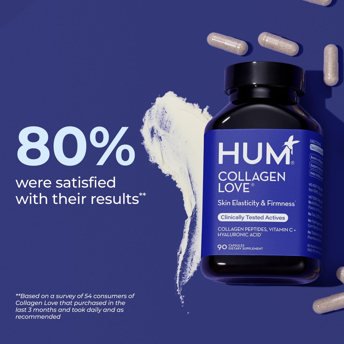 HUM Collagen Love Skin Supplement, Collagen Peptides Capsules with Hyaluronic Acid & Vitamin C, Supports Firm Skin & Helps Minimize Signs of Aging, Supplements - dailyvitalstore