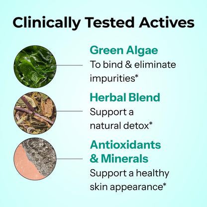 HUM Daily Cleanse Acne Supplements for Women & Men, Gentle Digestive Cleanse for Clear Skin Support, Zinc, Spirulina, Chlorella, Detoxifying Herbs, Organic Algae - dailyvitalstore