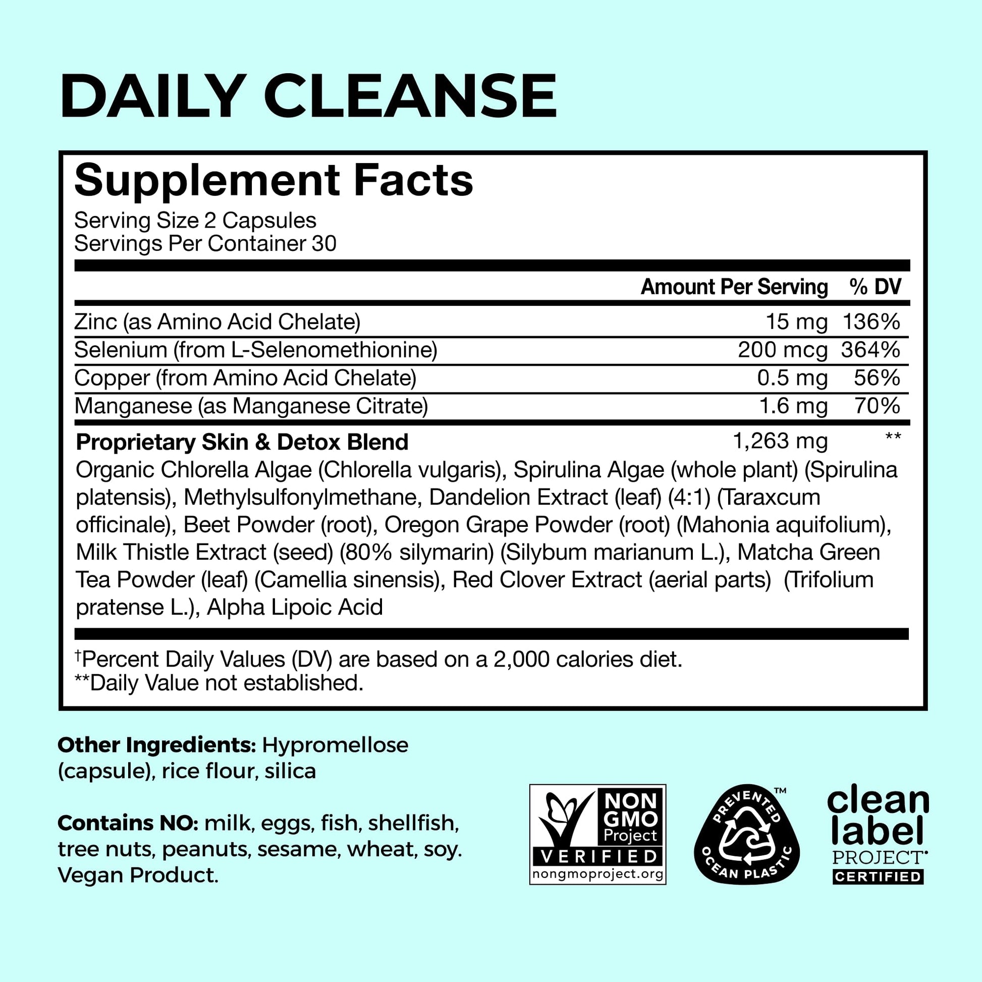 HUM Daily Cleanse Acne Supplements for Women & Men, Gentle Digestive Cleanse for Clear Skin Support, Zinc, Spirulina, Chlorella, Detoxifying Herbs, Organic Algae - dailyvitalstore