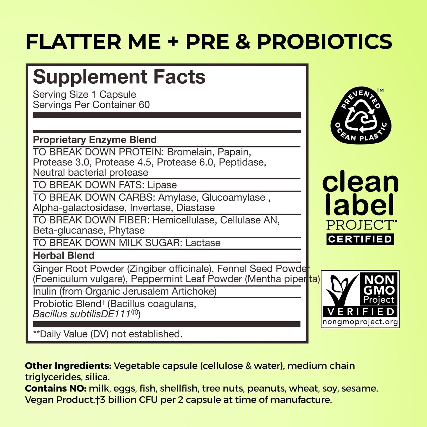 HUM Flatter Me Digestive Enzymes Plus Prebiotics & Probiotics, Digestive Health Bloating Supplement for Women & Men, Fast Acting Anti Bloat Pills Multi Enzyme - dailyvitalstore
