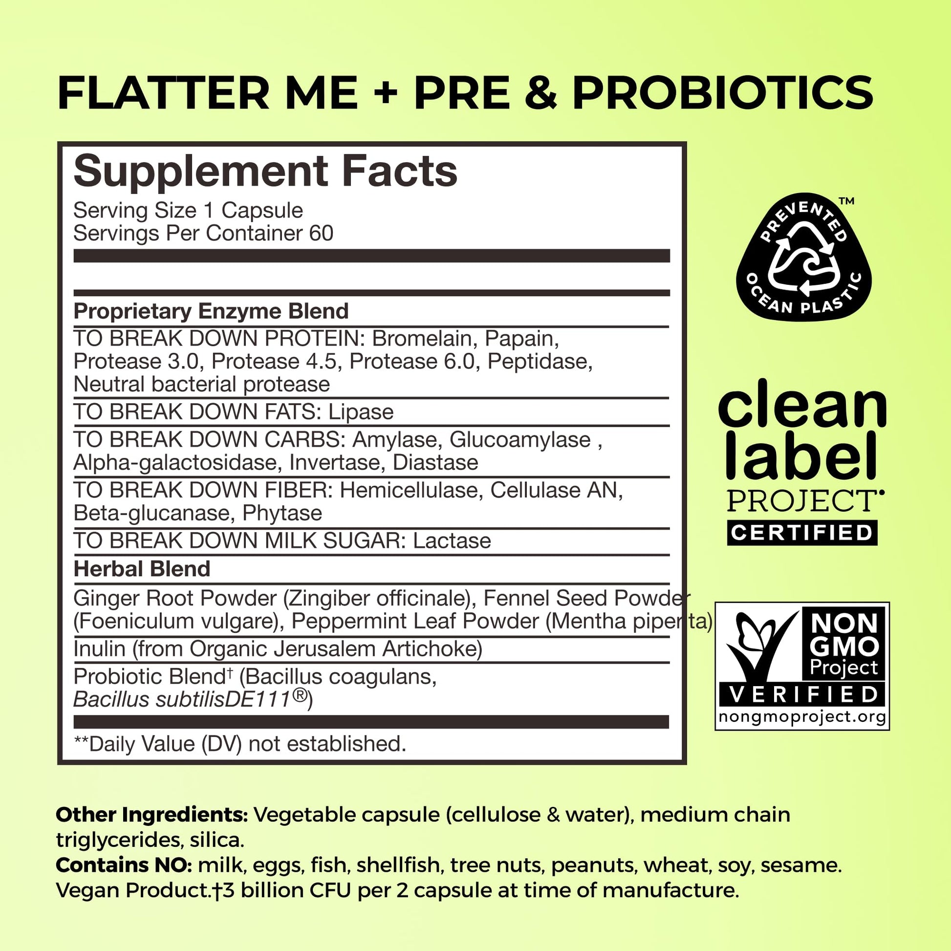 HUM Flatter Me Digestive Enzymes Plus Prebiotics & Probiotics, Digestive Health Bloating Supplement for Women & Men, Fast Acting Anti Bloat Pills Multi Enzyme - dailyvitalstore