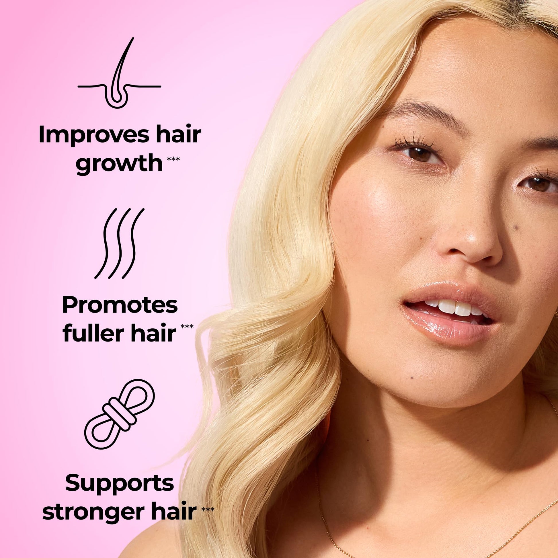 HUM Hair Strong Daily Hair Growth Gummies with Biotin, Zinc, Vitamin B12 to Support Growth, Folic Acid & Vitamin B12 Gummy Vitamins for Healthy Hair Support for Women and Men, 60 Gummies - dailyvitalstore