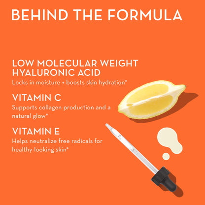 HUM Hyaluronic Glow Hydrating Skin Care Supplement, with Low Molecular Hyaluronic Acid, Vitamin C from Amla Fruit, and Vitamin E, Antioxidant Support for Skin Hydration, Tangerine, 60 Vegan Gummies - dailyvitalstore