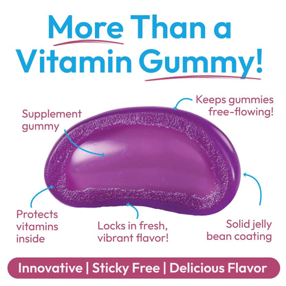 Human Beanz Multivitamin Jelly Bean Gummies with Zinc for Kids, Immune Support Dietary Supplements, Vegetarian, 120 Berry Blast Jelly Beans, Kosher - dailyvitalstore