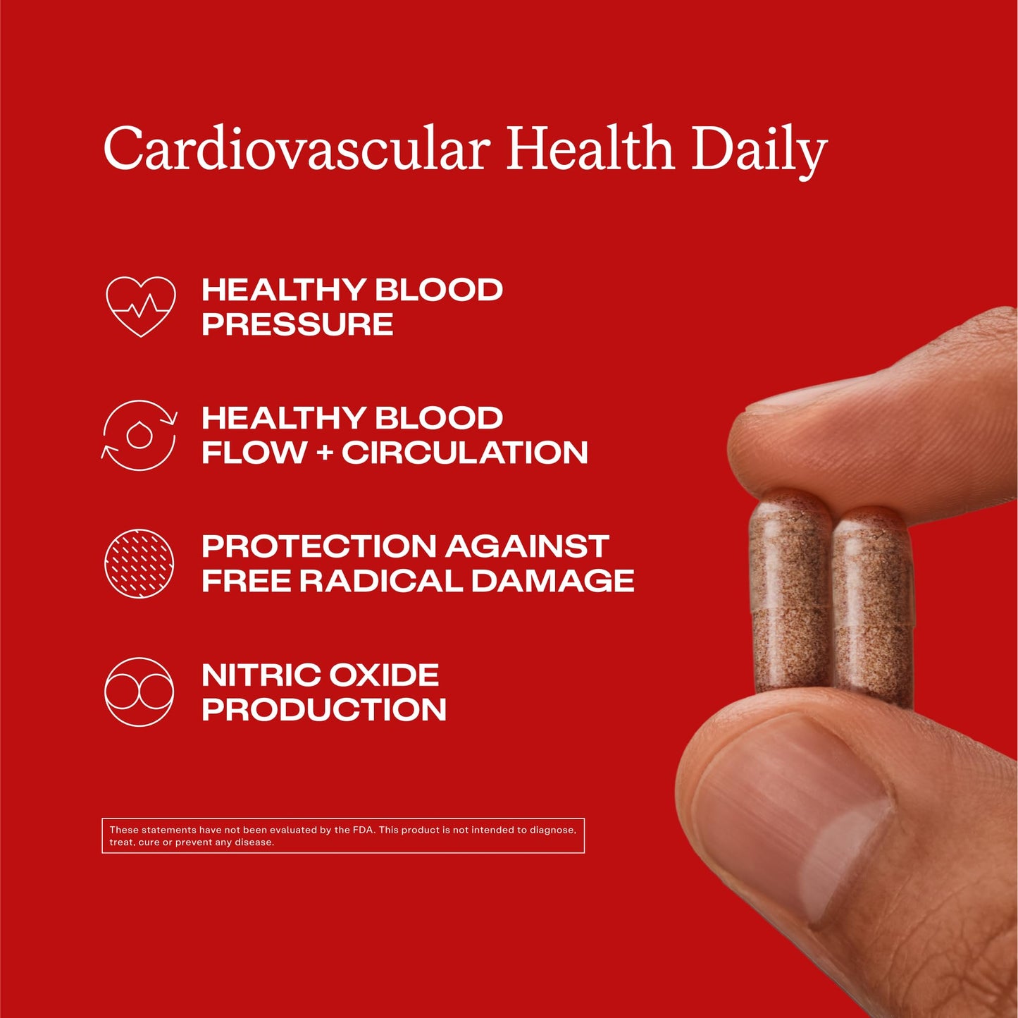 Humann Cardiovascular Health Daily, 4-in-1 Vascular & Blood Pressure Support, Grape Seed Extract Capsules & Hyaluronic Acid Circulation Supplements, Plant-Based Non-GMO, 60 Capsules - dailyvitalstore