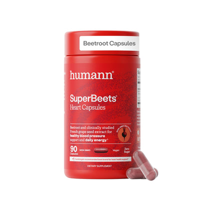 Humann SuperBeets Beet Root Capsules Quick Release 1000mg, Helps Support Nitric Oxide Production, Blood Pressure Support, Heart Health, Contains Non-GMO Beetroot Powder, Studied Antioxidants, 90 Count - dailyvitalstore