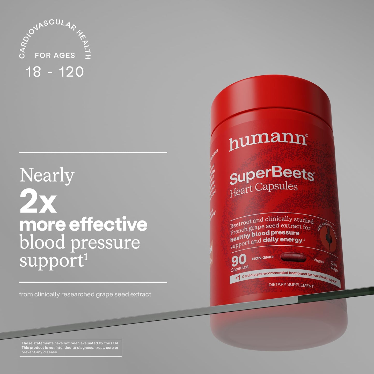 Humann SuperBeets Beet Root Capsules Quick Release 1000mg, Helps Support Nitric Oxide Production, Blood Pressure Support, Heart Health, Contains Non-GMO Beetroot Powder, Studied Antioxidants, 90 Count - dailyvitalstore