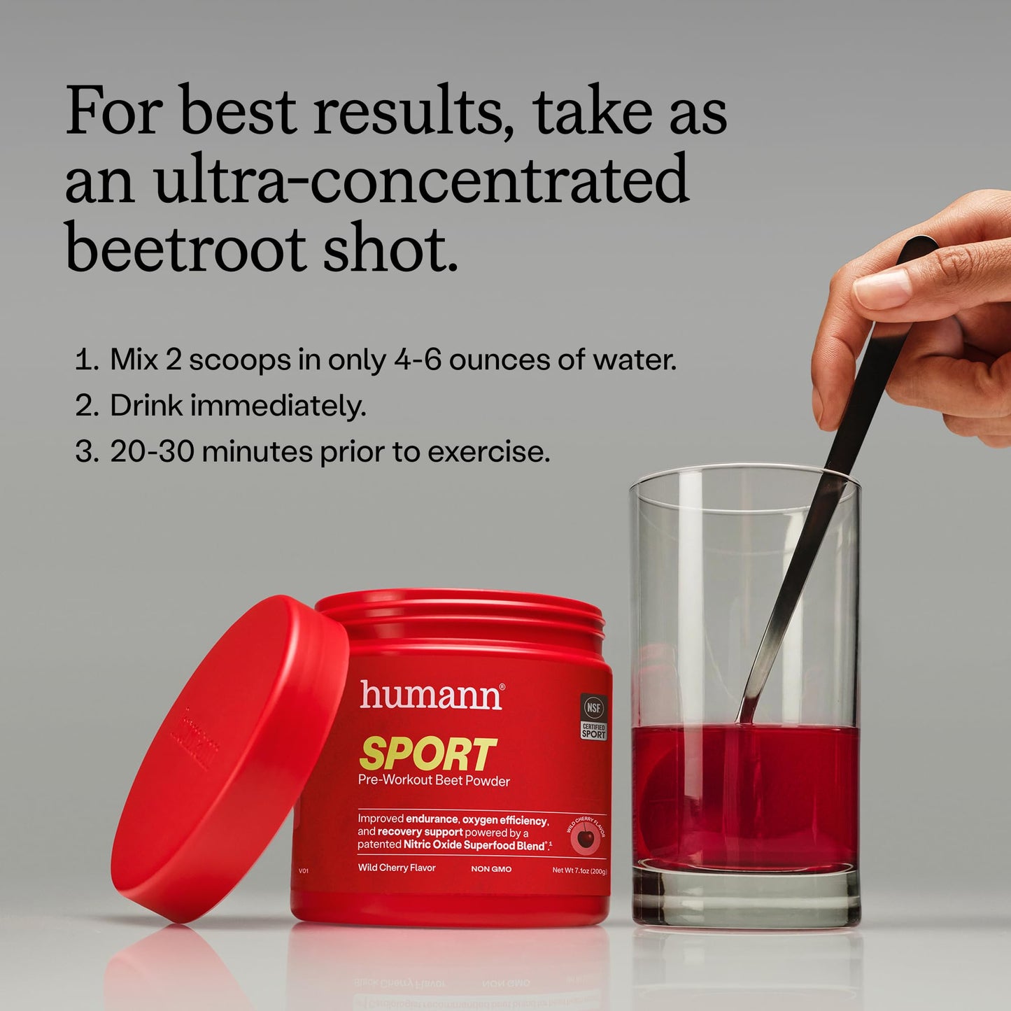 Humann SuperBeets Sport Endurance Pre Workout Powder, Nitric Oxide Supplement, NSF Certified, Stimulant & Caffeine Free, Made with Beet Root, - dailyvitalstore