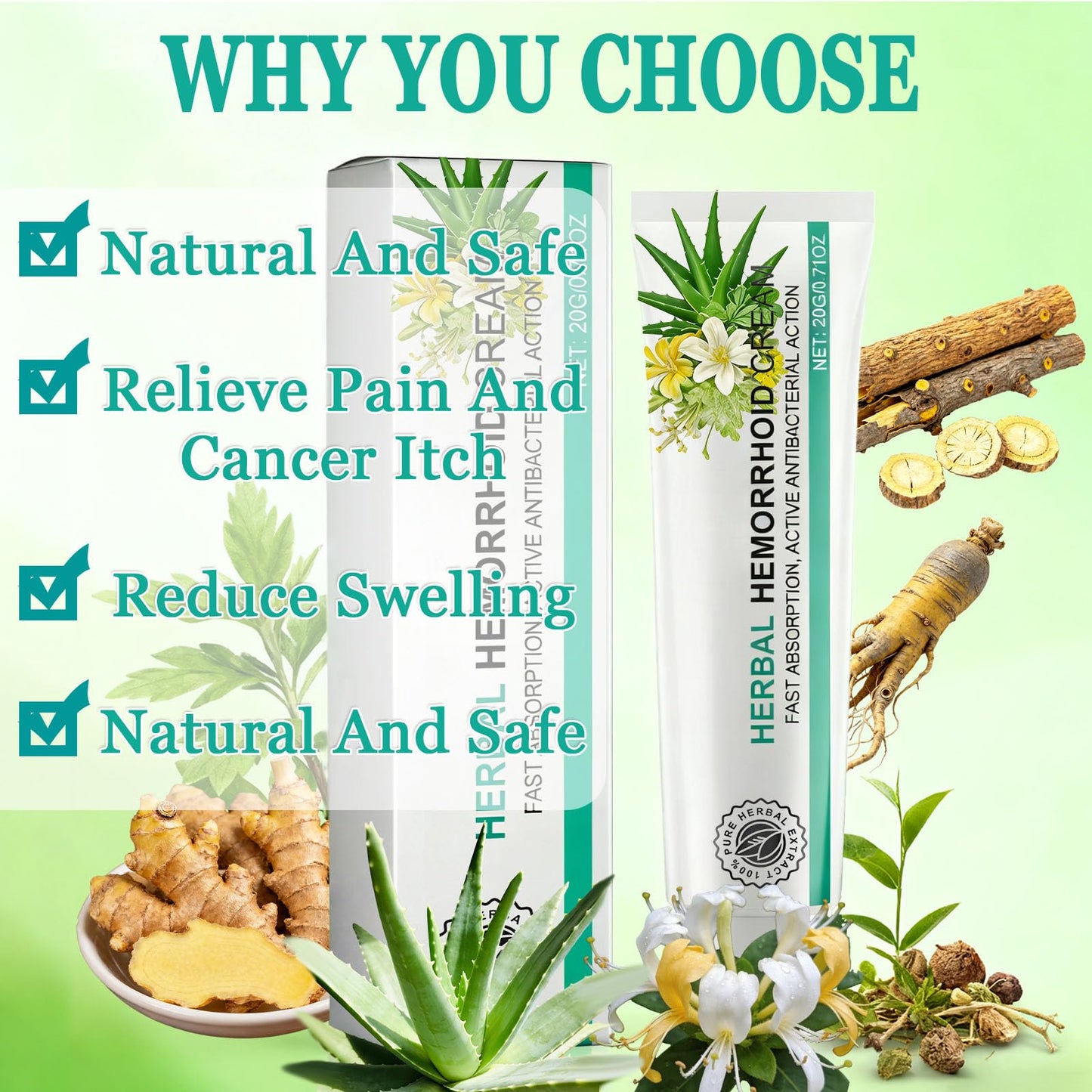 Hushblade Hemorrhoid Body Cream, Natural Herbal Hemorrhoid Cream, for Men and Women Moisturizing and Nourishing - dailyvitalstore