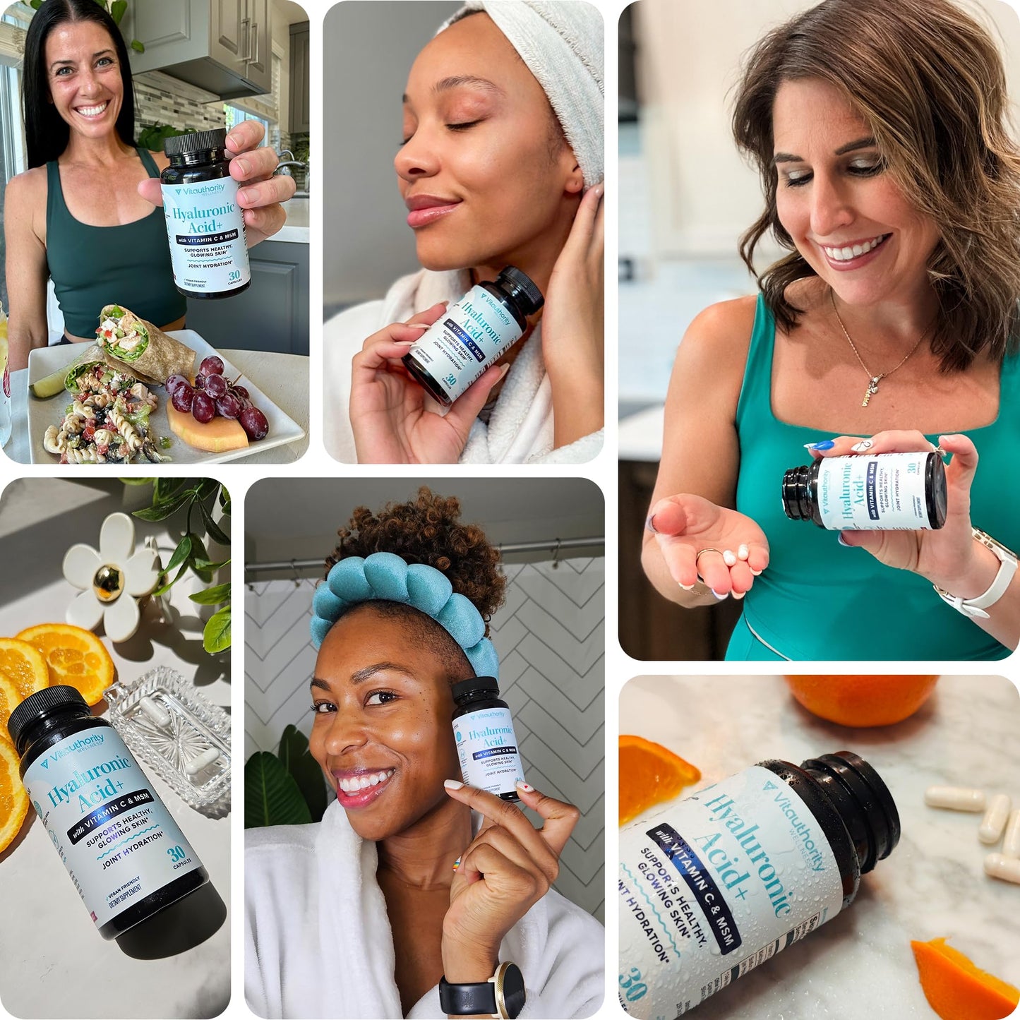 Hyaluronic Acid Capsules with MSM & Vitamin C | 120mg Sodium Hyaluronate | Skin Hydration, Elasticity & Collagen Support | Vegan, Non-GMO - dailyvitalstore