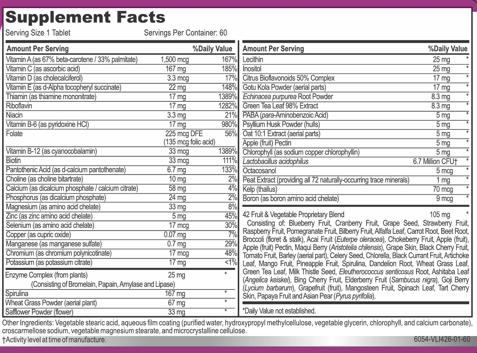 Hybrid Nutraceuticals MiracleMulti Women Multivitamin with Probiotics, Biotin, Folic Acid, Enzymes + Fruit & Vegetable Blend - Immune Support, Heart Health, Energy: 60 Servings (Non-GMO) - dailyvitalstore