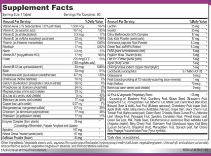 Hybrid Nutraceuticals MiracleMulti Women Multivitamin with Probiotics, Biotin, Folic Acid, Enzymes + Fruit & Vegetable Blend - Immune Support, Heart Health, Energy: 60 Servings (Non-GMO) - dailyvitalstore