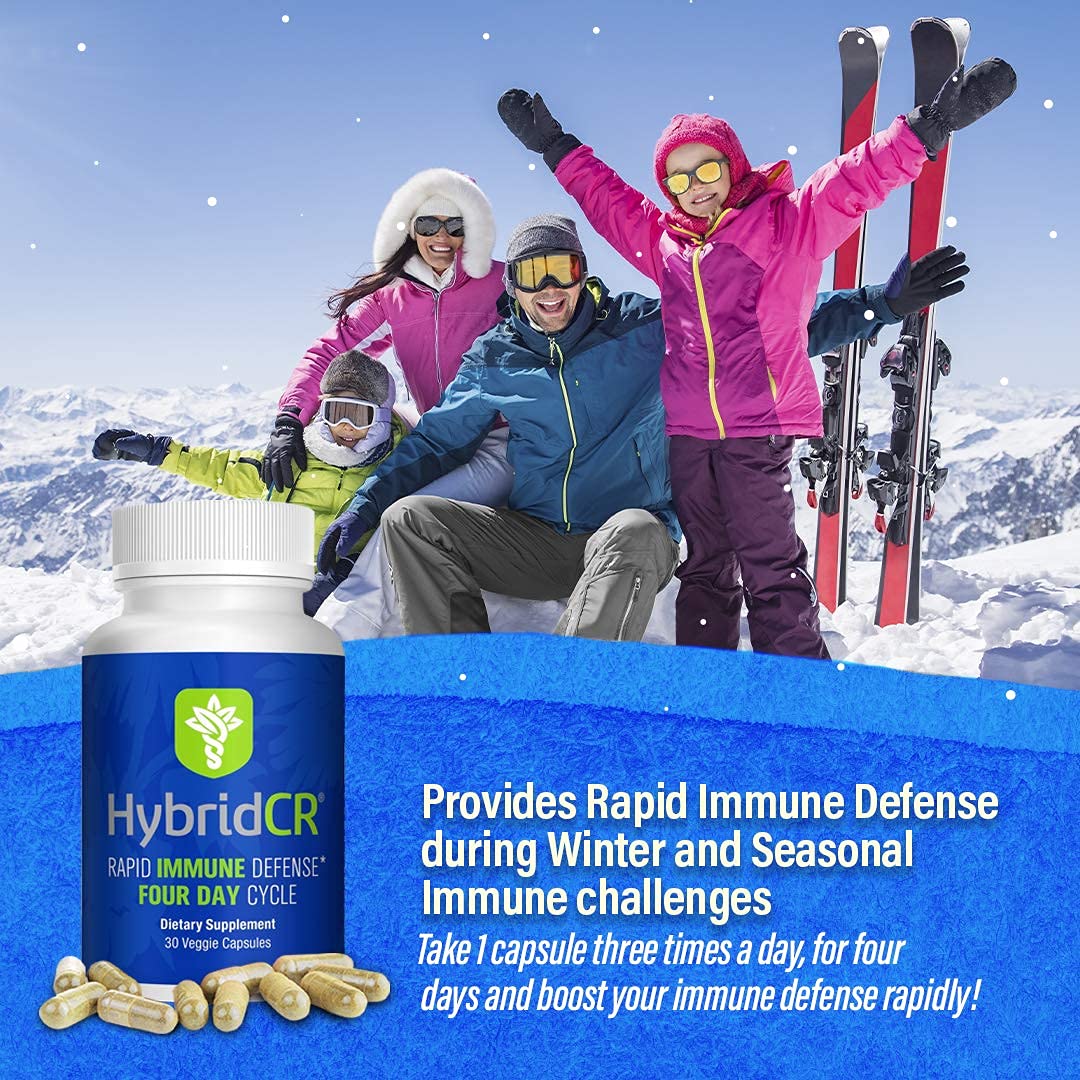 HybridCR Rapid Immunity Supplement | Zinc, Echinacea, Andrographis, Ginseng, Selenium, Gluten-Free & Non-GMO | 5-in-1 Immune Support Supplement | Pharmacist Formulated 1 Month Supply (30 Veggie Caps) - dailyvitalstore