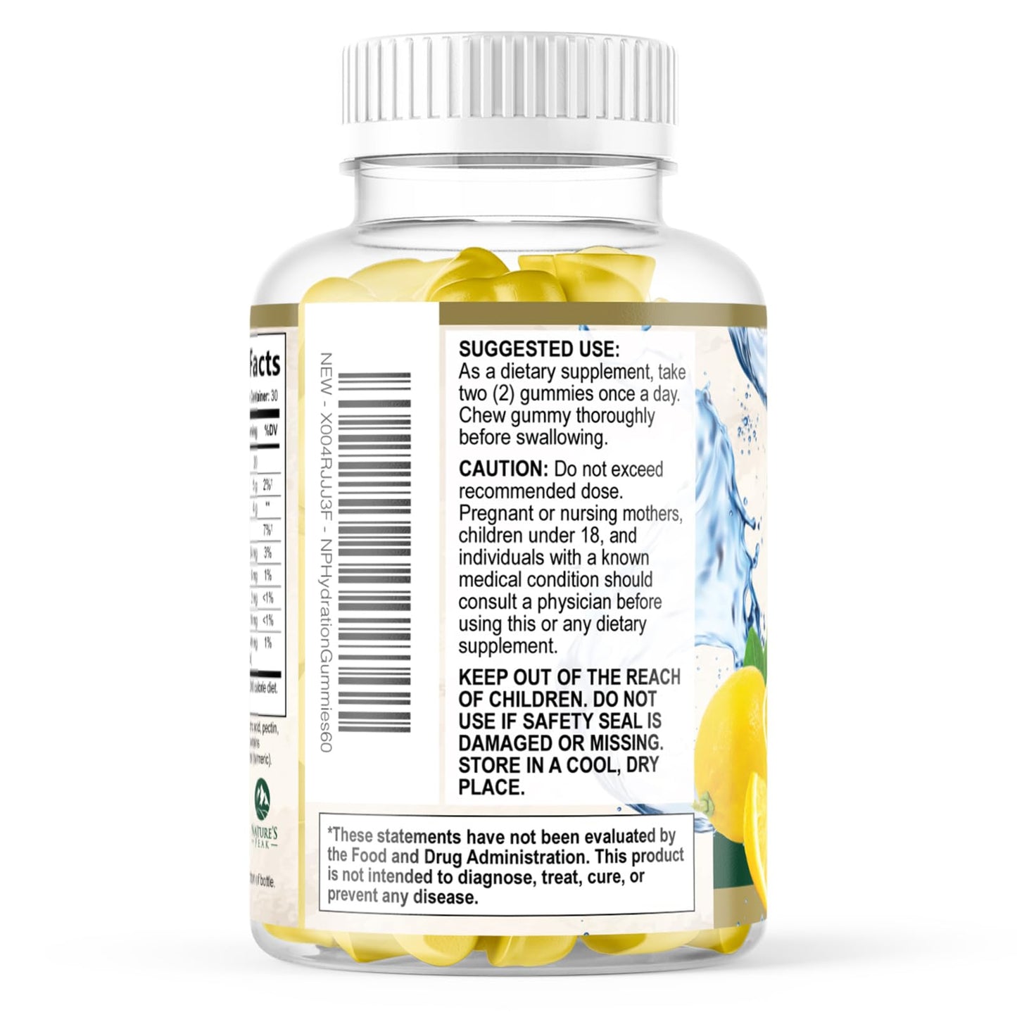 Hydration Electrolyte Gummies - Daily Liquid Replenisher Gummy - Electrolyte Multiplier with Minerals, Potassium & Real Salt - Vegan, Non-GMO - Tasty Lemon Flavor Hydration Electrolytes - 60 Gummies - dailyvitalstore