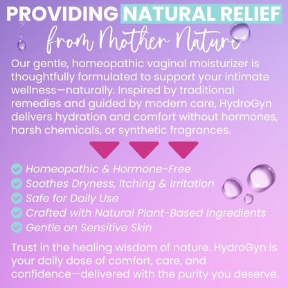 Hydro GYN Vaginal Moisturizer | Long Lasting for Vaginal Dryness & Irritation | Hyaluronic Acid & Vitamin E | Feminine Care Hormone Free | Pre and Post Menopausal I 10 Pre Filled Applicators - dailyvitalstore