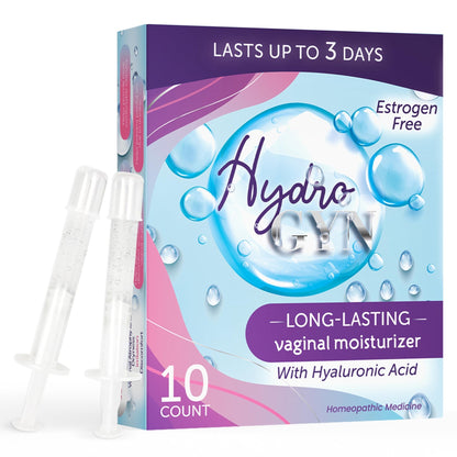 Hydro GYN Vaginal Moisturizer | Long Lasting for Vaginal Dryness & Irritation | Hyaluronic Acid & Vitamin E | Feminine Care Hormone Free | Pre and Post Menopausal I 10 Pre Filled Applicators - dailyvitalstore