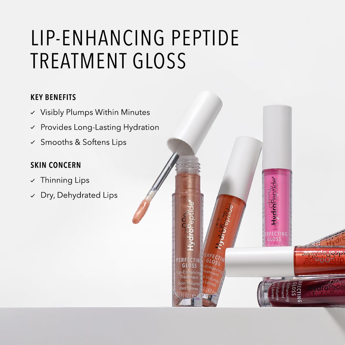 HydroPeptide Perfecting Gloss, Lip Plumping Gloss & Hydrating Treatment, Volumizing Collagen-Boosting Enhancer with Hyaluronic Acid & Peptides, Nude Pearl, 0.13 Ounce - dailyvitalstore