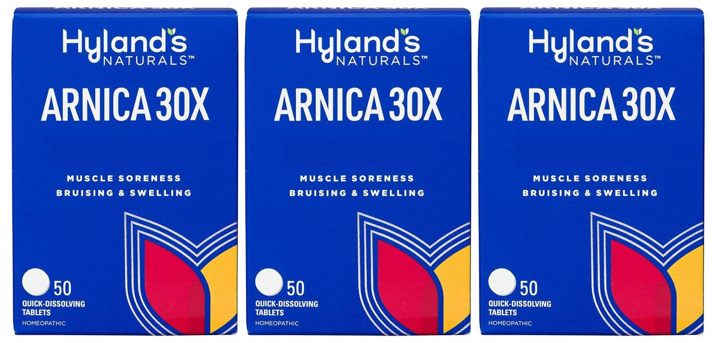 Hyland's Arnica 30x 50 Tablets (3 Pack = 150 Tablets), Bruising, Swelling, Muscle Pain Relief - dailyvitalstore