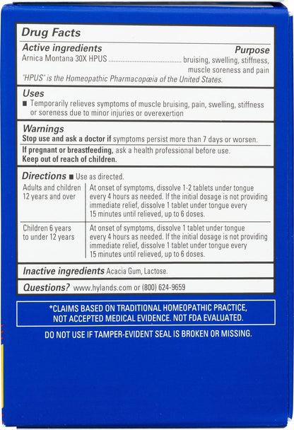 Hyland's Arnica Montana 30x Tablets, Natural Relief of Bruises, Swelling and Muscle Soreness, Quick Dissolving Tablets (Pack of 1, 50 Count Total) - dailyvitalstore