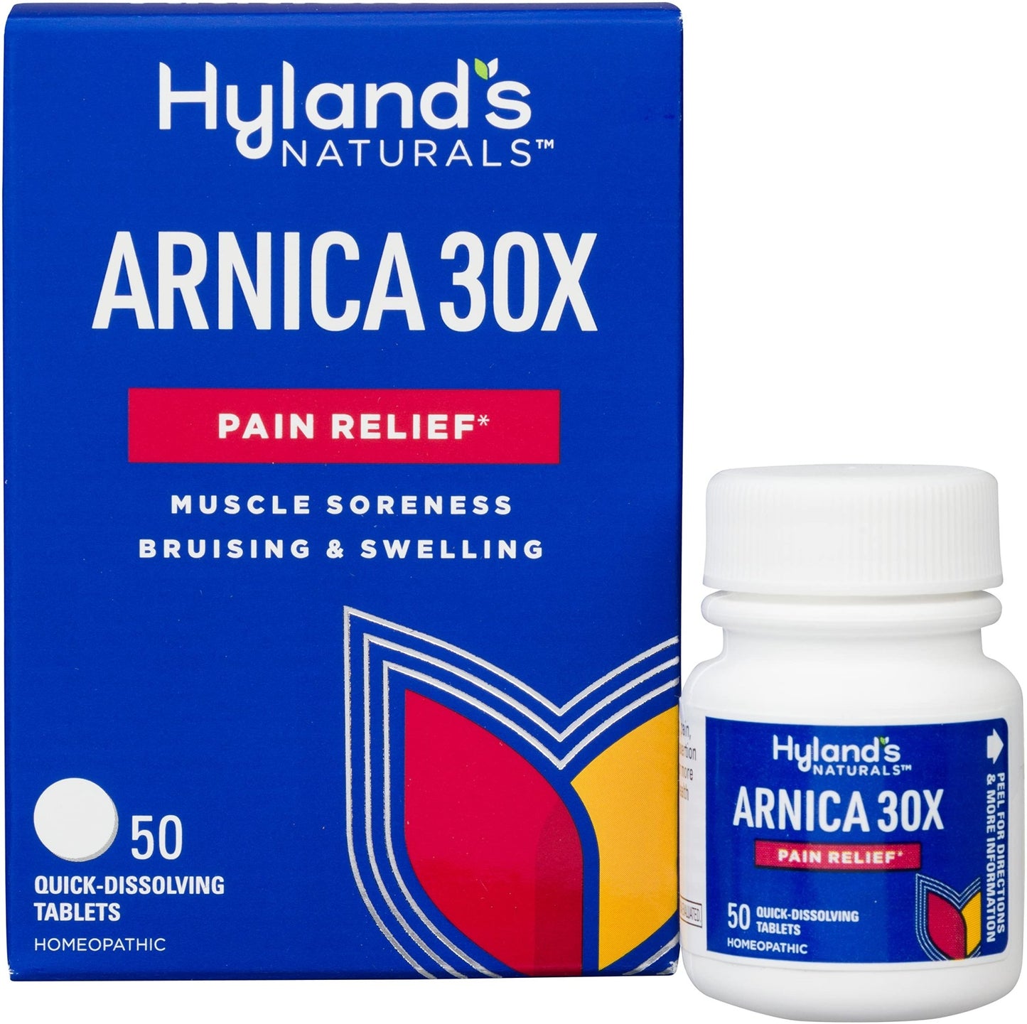 Hyland's Arnica Montana 30x Tablets, Natural Relief of Bruises, Swelling and Muscle Soreness, Quick Dissolving Tablets (Pack of 1, 50 Count Total) - dailyvitalstore