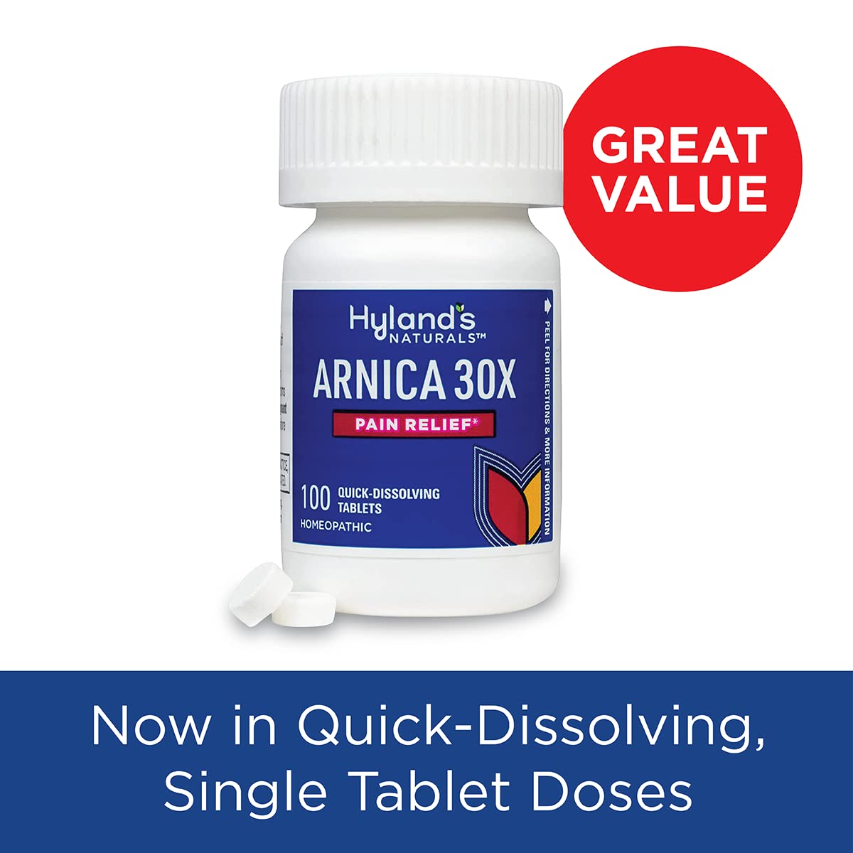Hyland's Arnica Montana 30x Tablets, Natural Relief of Bruises, Swelling and Muscle Soreness, Quick Dissolving Tablets (Pack of 1, 50 Count Total) - dailyvitalstore