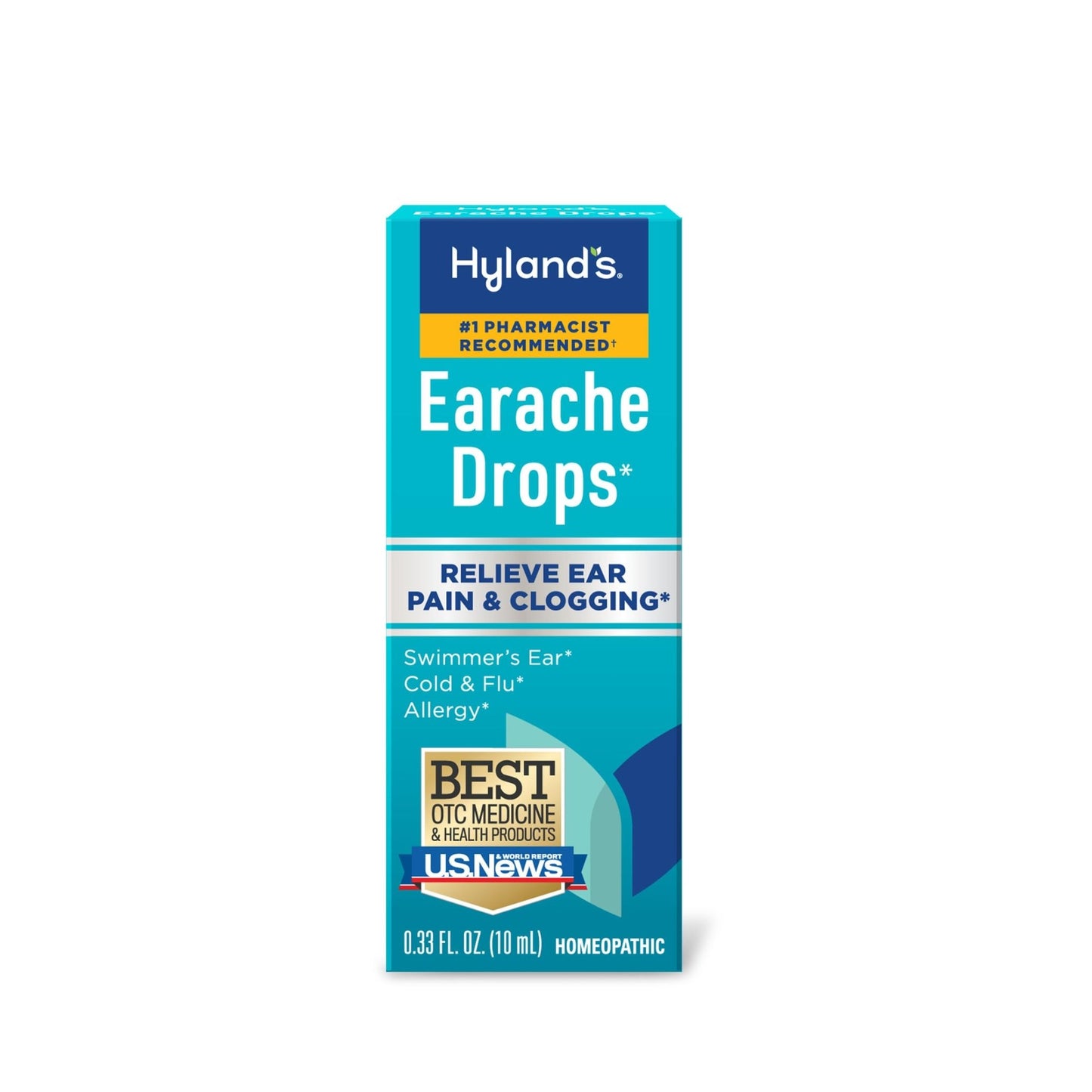 Hyland's Earache Drops, Natural Relief of Swimmer's Ear, Cold and Flu, Allergy Symptoms, Ages 4 and up, Day and Night, 0.33 Fl Oz - dailyvitalstore