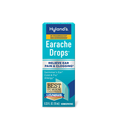 Hyland's Earache Drops, Natural Relief of Swimmer's Ear, Cold and Flu, Allergy Symptoms, Ages 4 and up, Day and Night, 0.33 Fl Oz - dailyvitalstore
