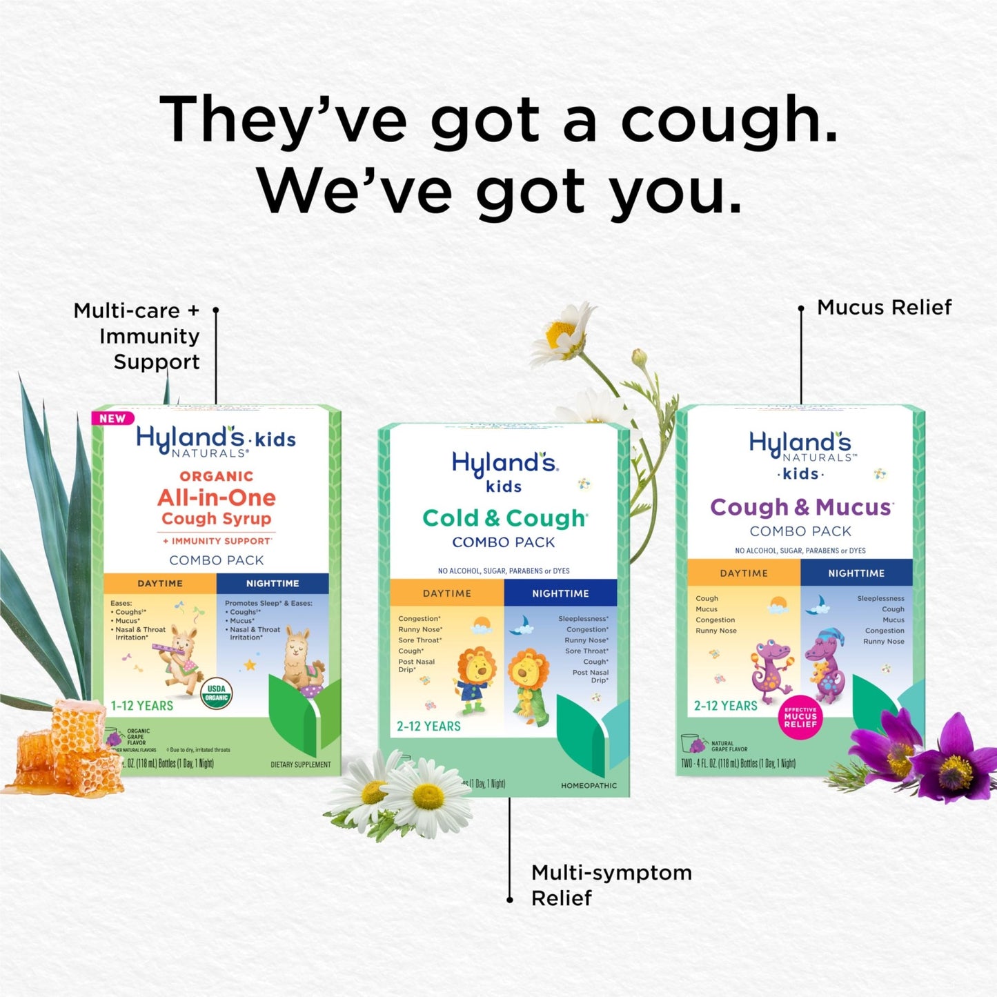 Hyland's Kids Cold and Cough, Day and Night Combo Pack, Cold Medicine for Ages 2 and up, Syrup Cough Medicine for Kids, Nasal Decongestant, 4 Fl Oz (Pack of 2) - dailyvitalstore