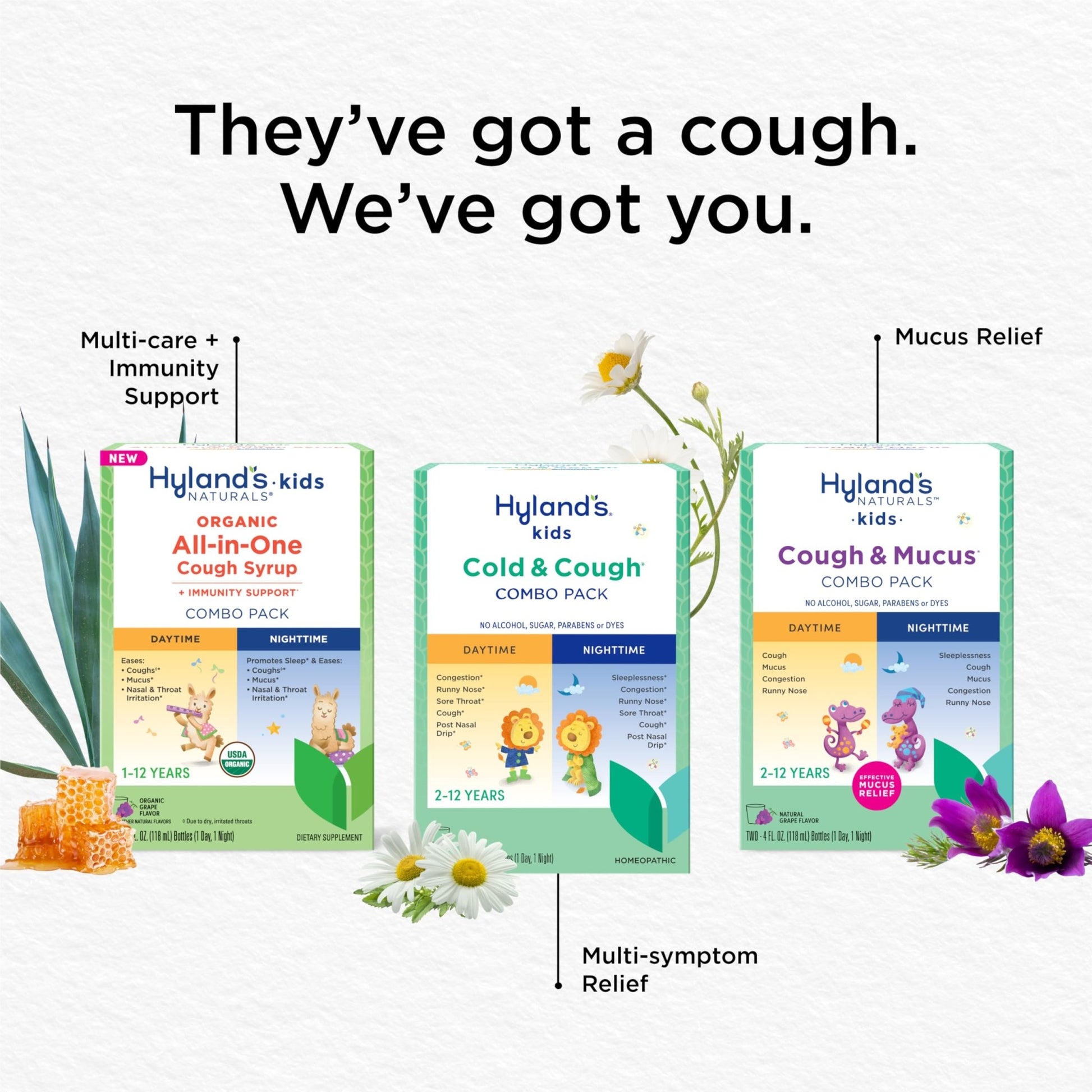 Hyland's Kids Cold and Cough, Day and Night Combo Pack, Cold Medicine for Ages 2 and up, Syrup Cough Medicine for Kids, Nasal Decongestant, 4 Fl Oz (Pack of 2) - dailyvitalstore