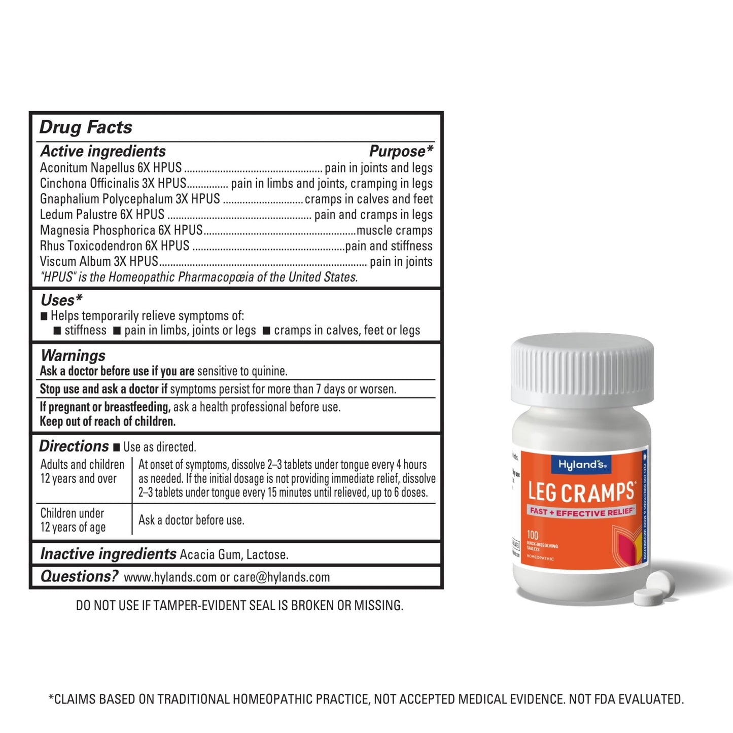 Hyland's, Leg Cramps, 100 Tablets (2 Pack) - dailyvitalstore
