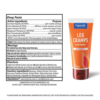 Hyland's Leg Cramps Ointment, Arnica Gel Leg Cramp Relief, Natural Relief of Calf, Leg and Foot Cramp, 2.5 oz - dailyvitalstore