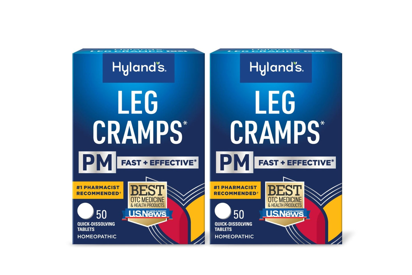 Hyland's Leg Cramps PM, Relief of Nighttime Leg, Calf, and Foot Cramps, 50 Quick-Dissolving Tablets 2-Pack (100 Total) - dailyvitalstore