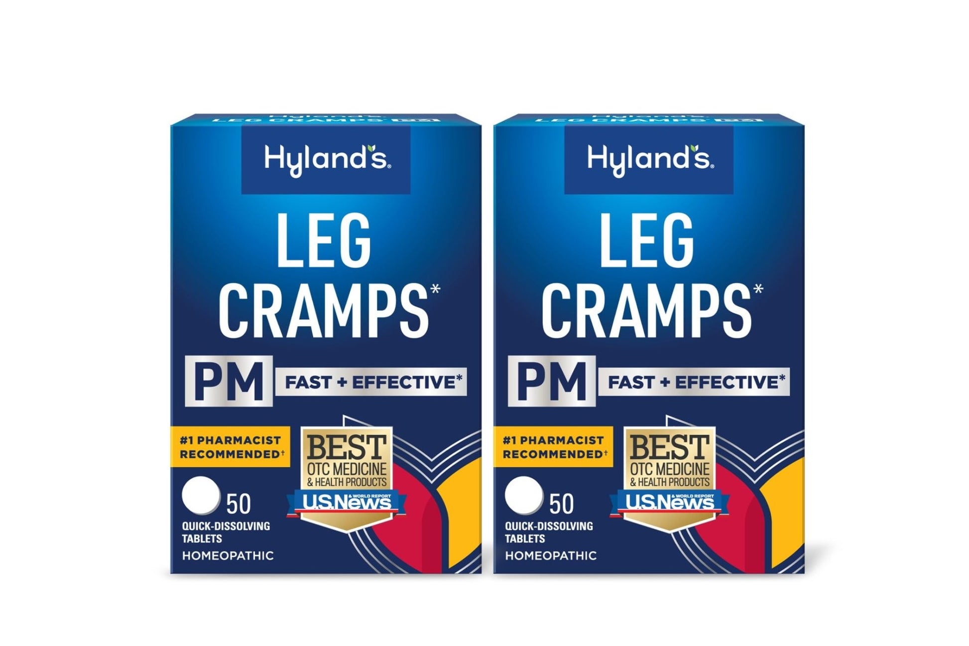 Hyland's Leg Cramps PM, Relief of Nighttime Leg, Calf, and Foot Cramps, 50 Quick-Dissolving Tablets 2-Pack (100 Total) - dailyvitalstore