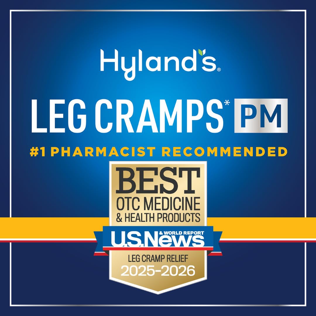 Hyland's Leg Cramps PM, Relief of Nighttime Leg, Calf, and Foot Cramps, 50 Quick-Dissolving Tablets 2-Pack (100 Total) - dailyvitalstore