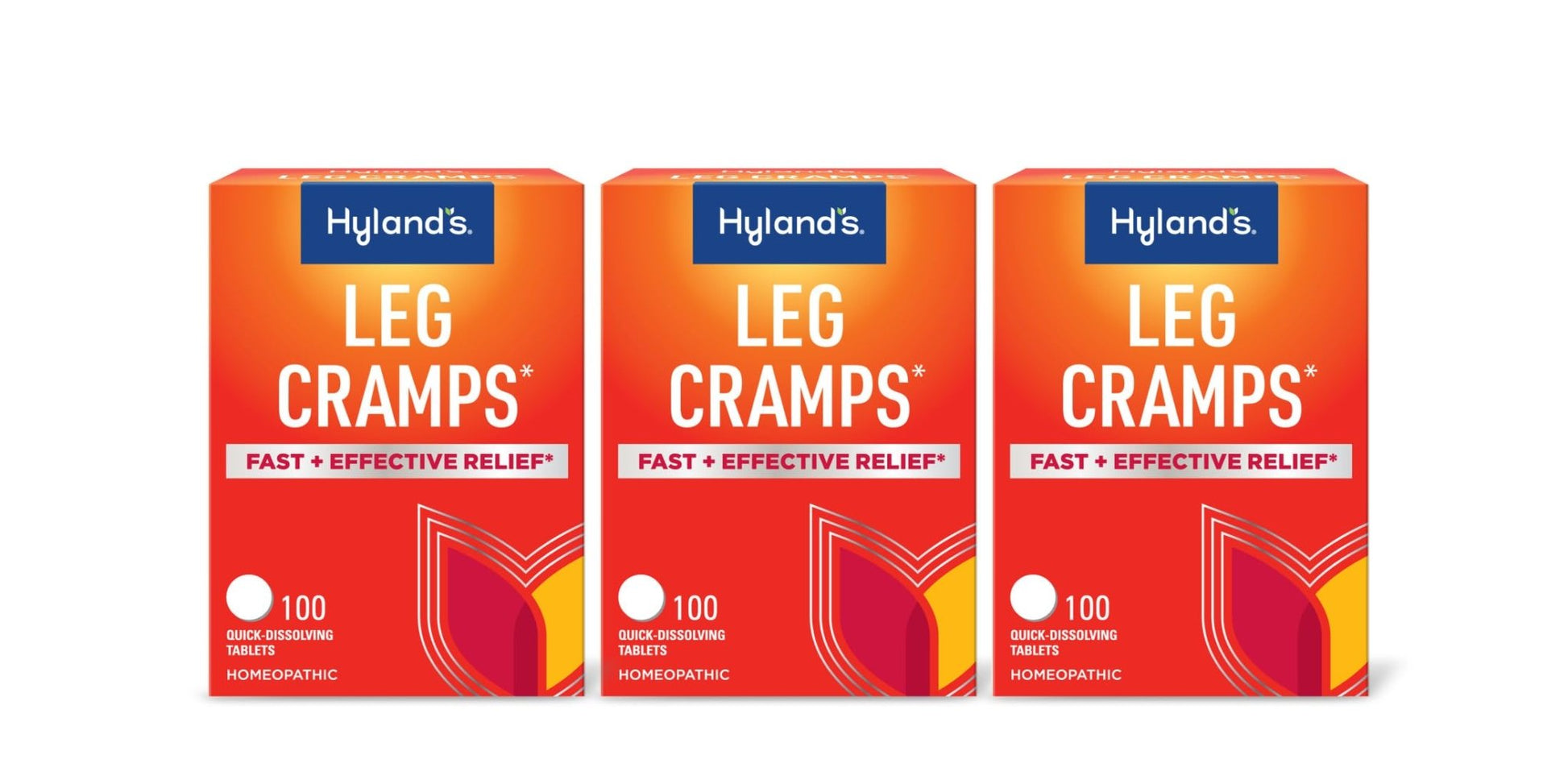 Hyland's Leg Cramps, Relief of Leg, Calf, Charley Horses, and Foot Cramps, 100 Quick-Dissolving Tablets 3-Pack (300 Total) - dailyvitalstore
