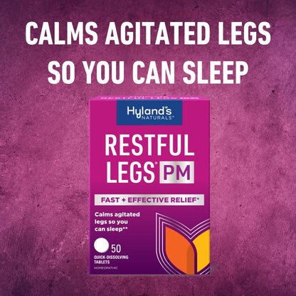 Hyland's Restful Legs PM, Nighttime Formula, Calms Agitated Legs so You Can Sleep, 50 Quick Dissolving Tablets - dailyvitalstore