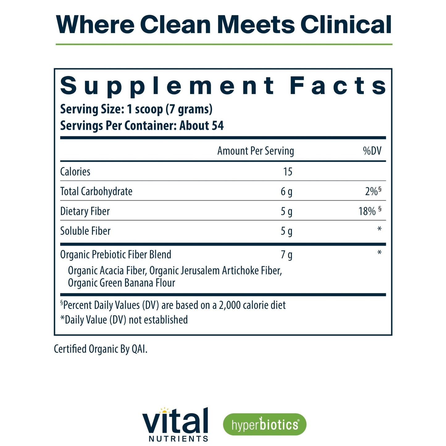 Hyperbiotics Vital Nutrients Organic Prebiotic Fiber Powder | Supports Gut Health and Digestive Regularity | Soluble Fiber Supplement for Women and Men - dailyvitalstore