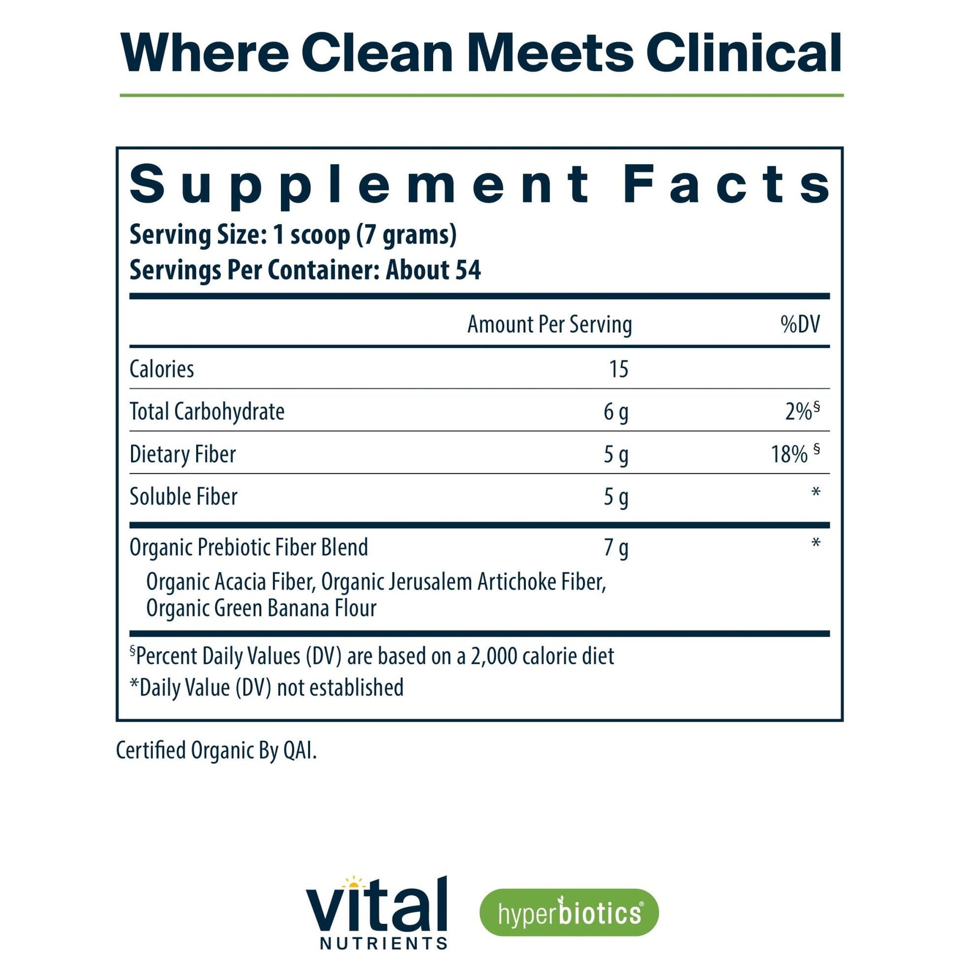 Hyperbiotics Vital Nutrients Organic Prebiotic Fiber Powder | Supports Gut Health and Digestive Regularity | Soluble Fiber Supplement for Women and Men - dailyvitalstore