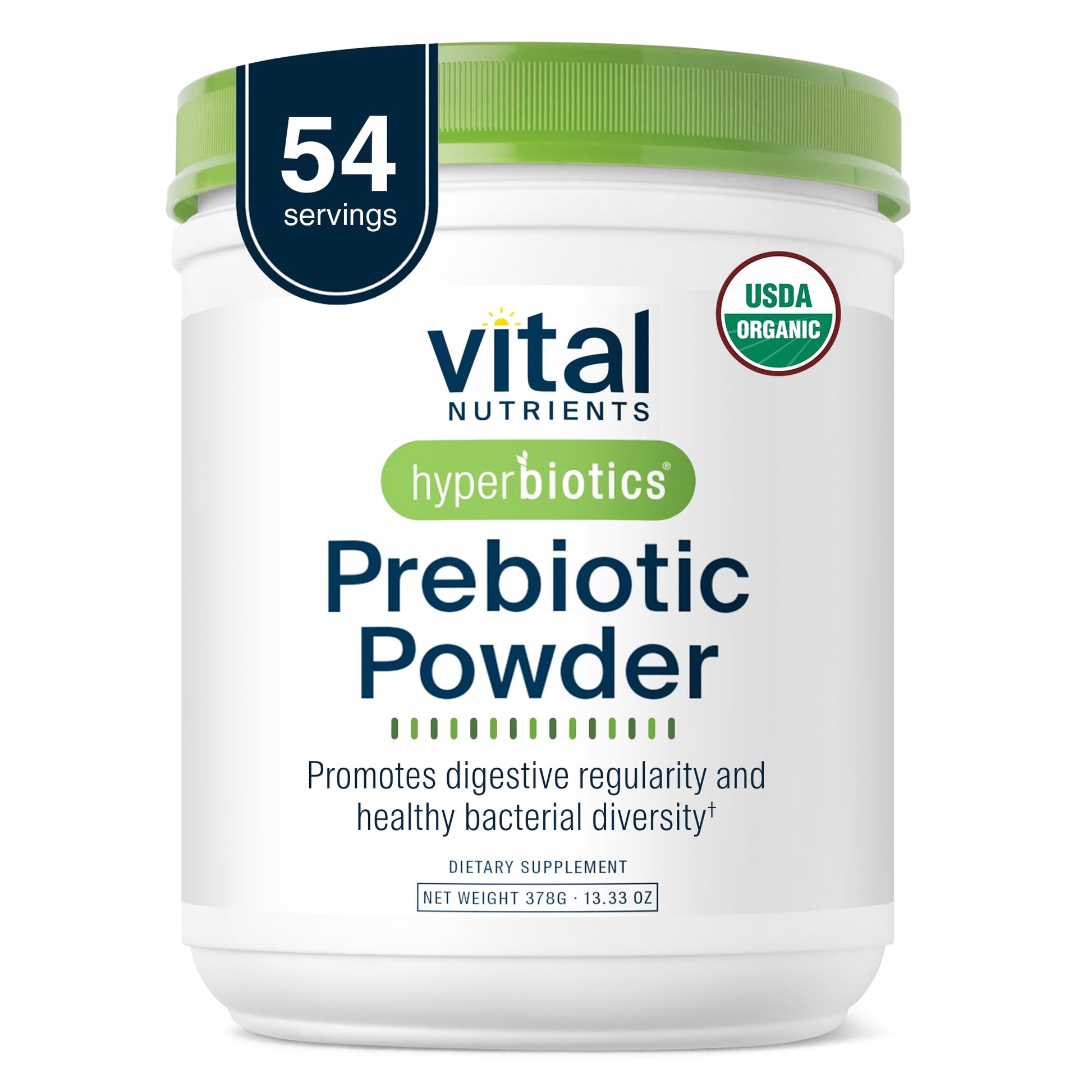 Hyperbiotics Vital Nutrients Organic Prebiotic Fiber Powder | Supports Gut Health and Digestive Regularity | Soluble Fiber Supplement for Women and Men - dailyvitalstore