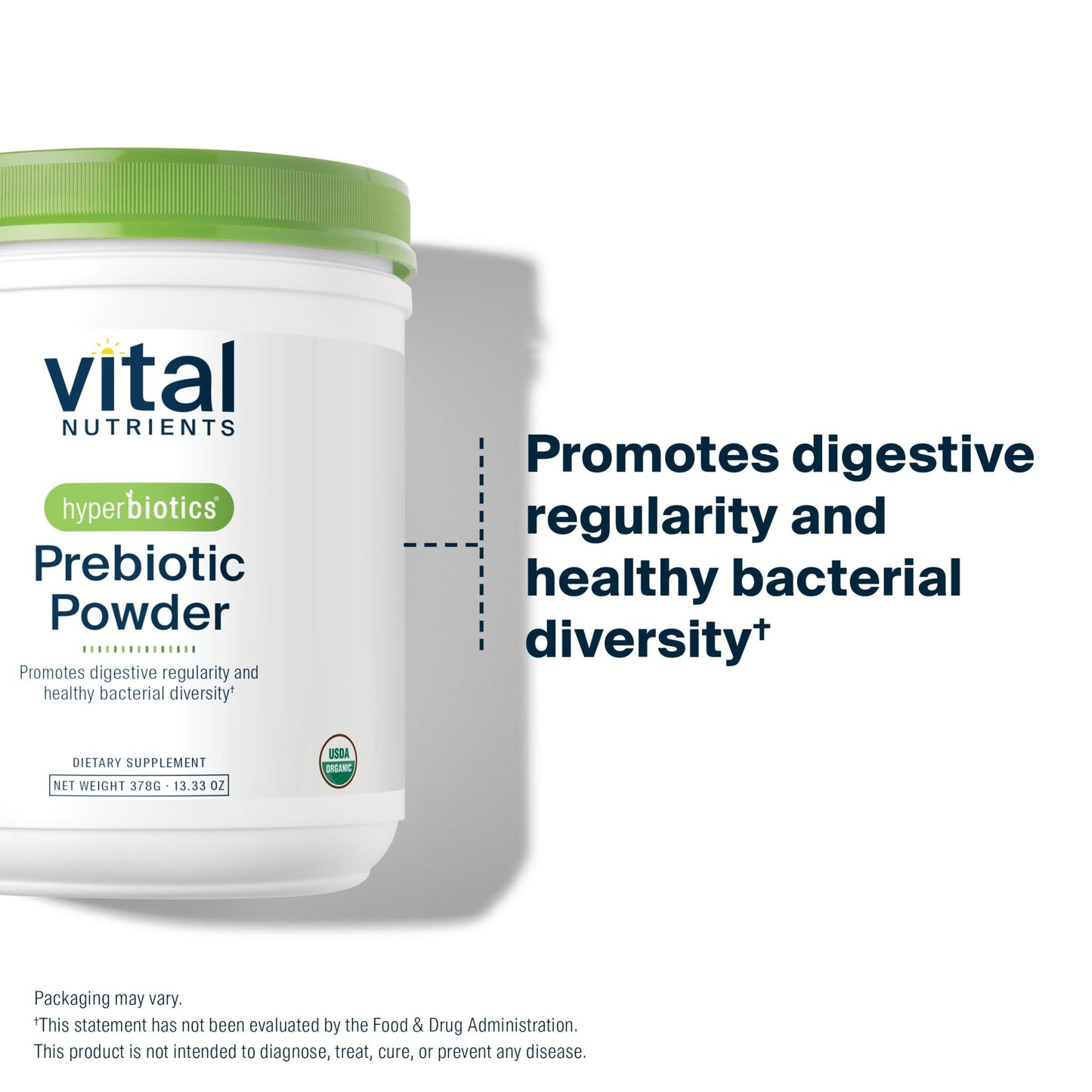 Hyperbiotics Vital Nutrients Organic Prebiotic Fiber Powder | Supports Gut Health and Digestive Regularity | Soluble Fiber Supplement for Women and Men - dailyvitalstore