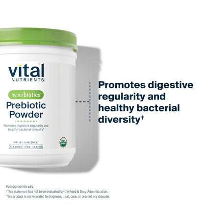 Hyperbiotics Vital Nutrients Organic Prebiotic Fiber Powder | Supports Gut Health and Digestive Regularity | Soluble Fiber Supplement for Women and Men - dailyvitalstore