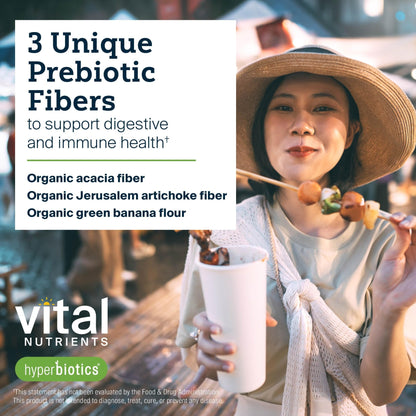 Hyperbiotics Vital Nutrients Organic Prebiotic Fiber Powder | Supports Gut Health and Digestive Regularity | Soluble Fiber Supplement for Women and Men - dailyvitalstore