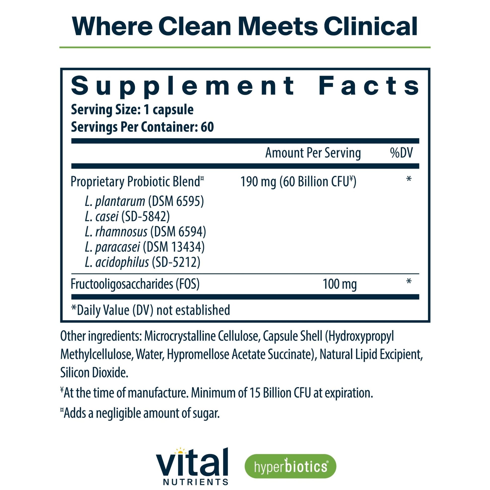 Hyperbiotics Vital Nutrients Prebiotic and Probiotic for Women and Men | 60 Billion CFU | Pre and Probiotics Supports Digestive Health, Constipation, - dailyvitalstore