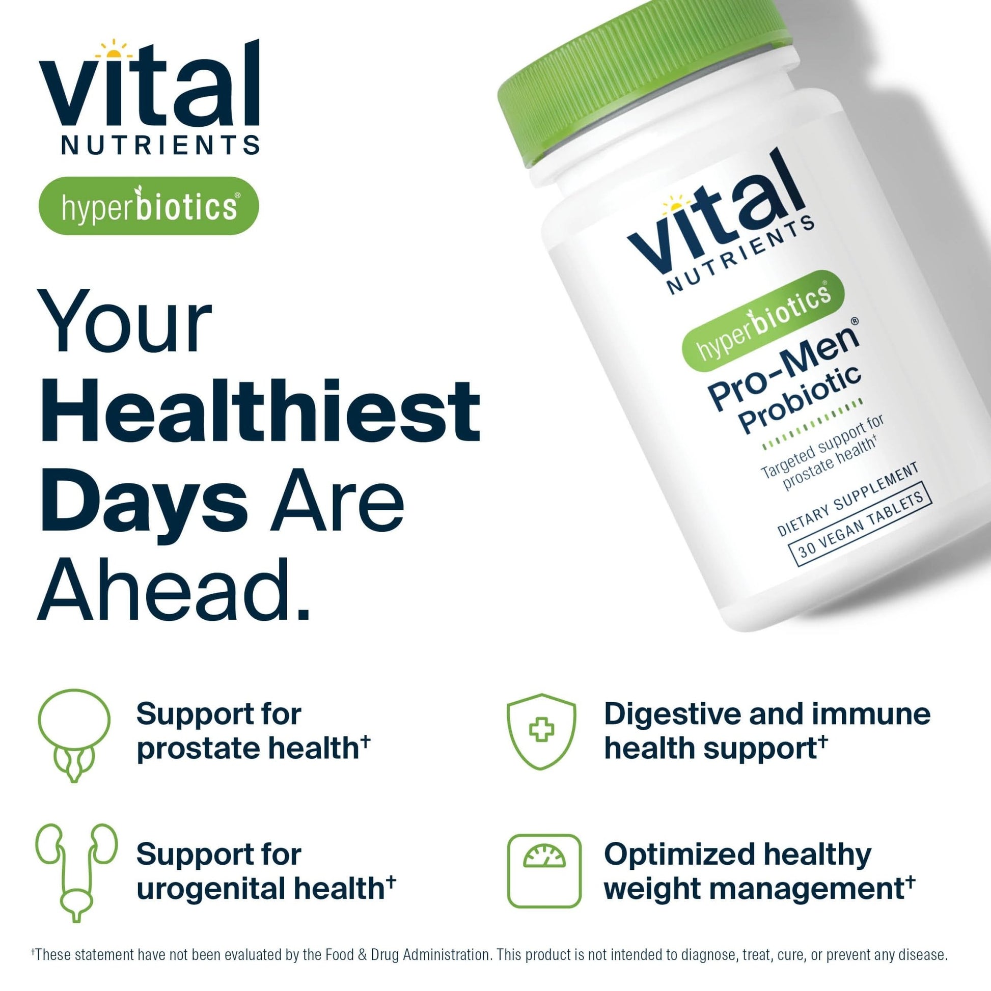 Hyperbiotics Vital Nutrients Pro Men Probiotics | Advanced Probiotics for Men | Clinically Studied for Prostate Health, Digestive Balance and Gut Health* - dailyvitalstore