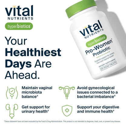 Hyperbiotics Vital Nutrients Pro Women Probiotics for Women | Vaginal Probiotics for PH Balance | Oral Probiotic for Vaginal Health and Urinary Tract Health - dailyvitalstore