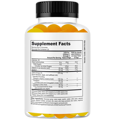 I-Can Focus Gummies for Kids & Teens, Omega 3 Gummies with DHA & EPA, Brain Health, Memory, Attention Support, Teen Brain Focus Vitamins, Non-Fishy Taste, Low Sugar, 60 Count - dailyvitalstore
