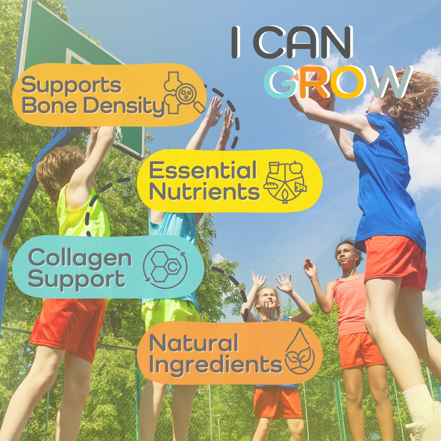 I Can Grow (3 Pack) Height Boosters for Kids 10+, Teen Vitamins for tru Height - Natural Growth Supplement for Optimal Development - Supports Bone Strength and Immune Health with Colostrum - dailyvitalstore