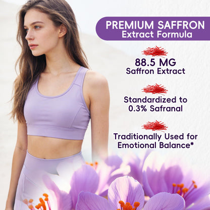 I LOVE HEALTH Saffron Supplement – 88.5mg with Magnesium Glycinate, Ashwagandha & L-Theanine for Stress Relief, Calm Mood & Emotional Balance – Made in USA – 60 Capsules - dailyvitalstore