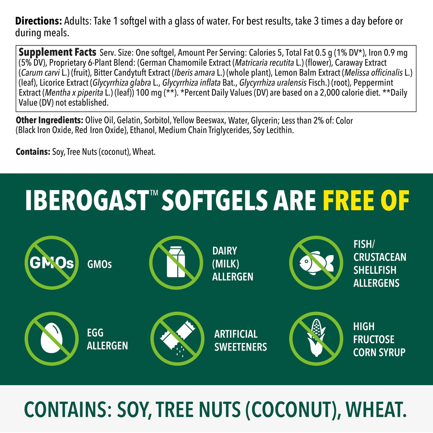 Iberogast Softgels, Herbal Relief of Stomach Upsets: Occasional Indigestion, Bloating, Gas, Nausea, Upset Stomach; 6-Herb Blend with Iberis Amara, Peppermint, Licorice, Lemon Balm; 30ct - dailyvitalstore