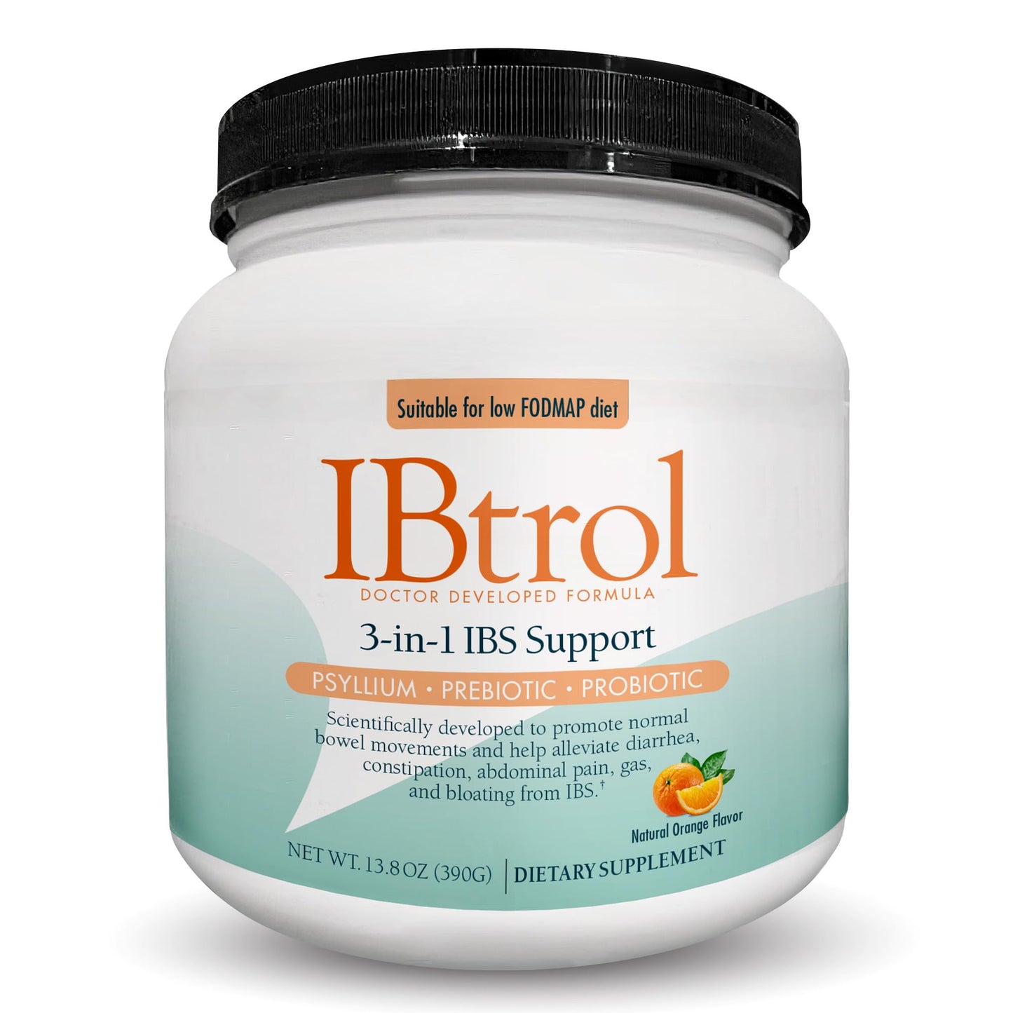 IBtrol® 3–in–1 IBS Gut Health Supplement with Psyllium, Prebiotic and Probiotics, Manages IBS Symptoms, Gas, Bloating, Diarrhea, Constipation, Abdominal Pain 60 Servings (Natural Orange Flavor) - dailyvitalstore